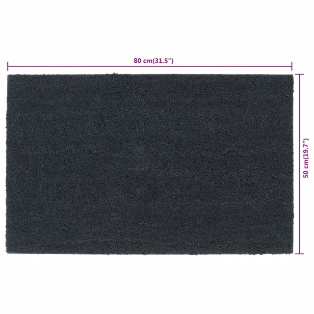 Tapis de porte gris foncé 50x80 cm fibre de coco touffeté