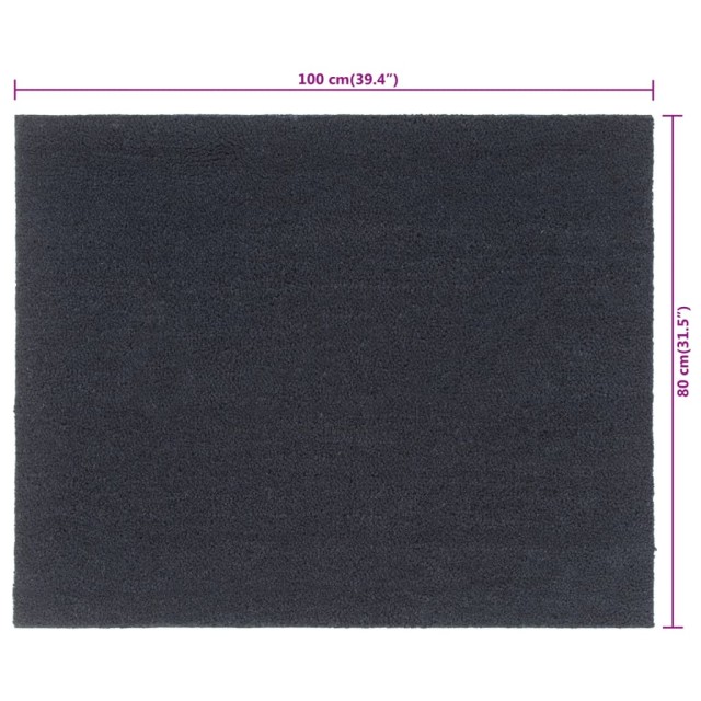 Tapis de porte gris foncé 80x100 cm fibre de coco touffeté