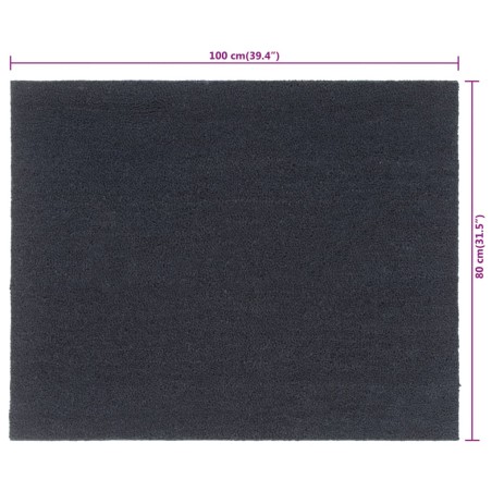 Tapis de porte gris foncé 80x100 cm fibre de coco touffeté