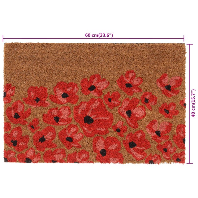 Tapis de porte naturel 40x60 cm fibre de coco touffeté