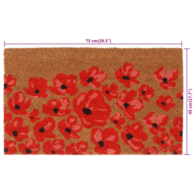 Tapis de porte naturel 45x75 cm fibre de coco touffeté