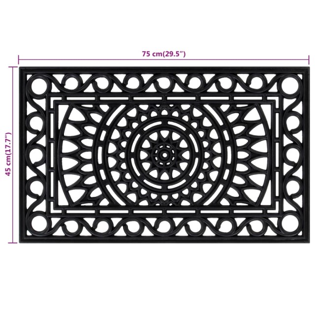 Paillasson rectangulaire 45x75 cm caoutchouc