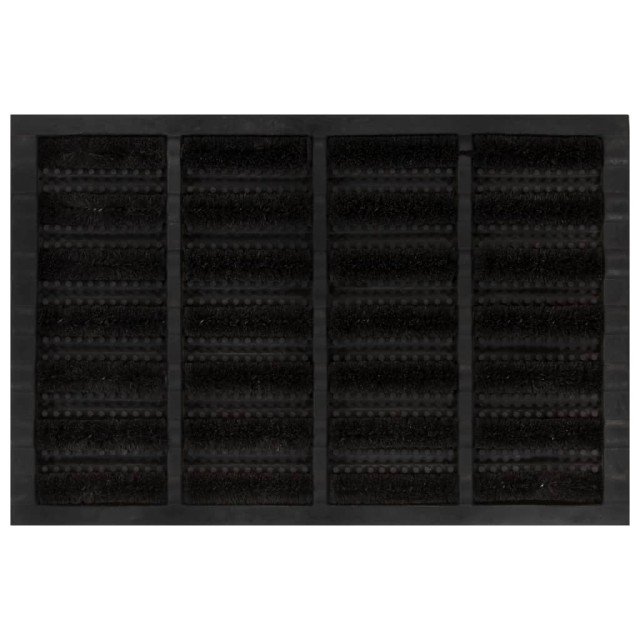 Paillasson rectangulaire 40x60 cm caoutchouc et fibre de coco