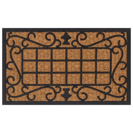 Paillasson rectangulaire 45x75 cm caoutchouc et fibre de coco