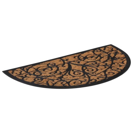 Tapis de porte demi-rond 45x75 cm caoutchouc et fibre de coco 2