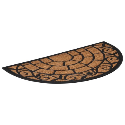 Tapis de porte demi-rond 45x75 cm caoutchouc et fibre de coco 2