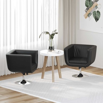 Chaise de bar lot de 2 cuir artificiel noir