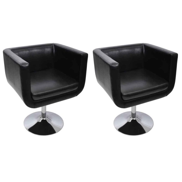 Chaise de bar lot de 2 cuir artificiel noir