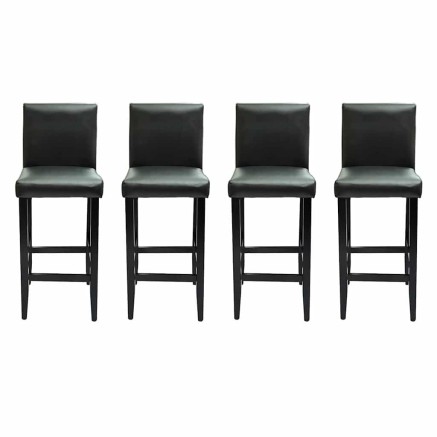 Tabourets de bar lot de 4 noir similicuir 2