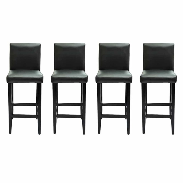 Tabourets de bar lot de 4 noir similicuir