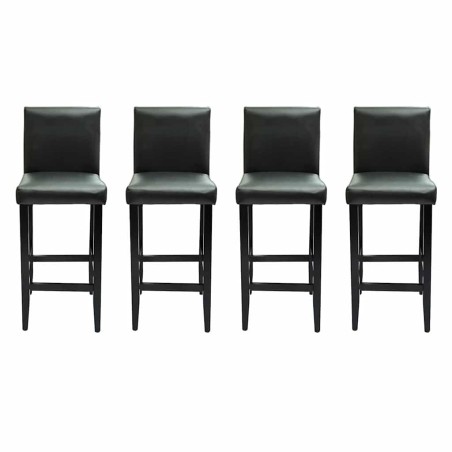 Tabourets de bar lot de 4 noir similicuir