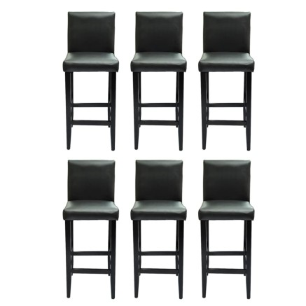 Tabourets de bar lot de 6 noir similicuir 2