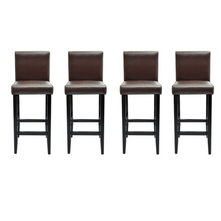 Tabourets de bar lot de 4 marron foncé similicuir 2