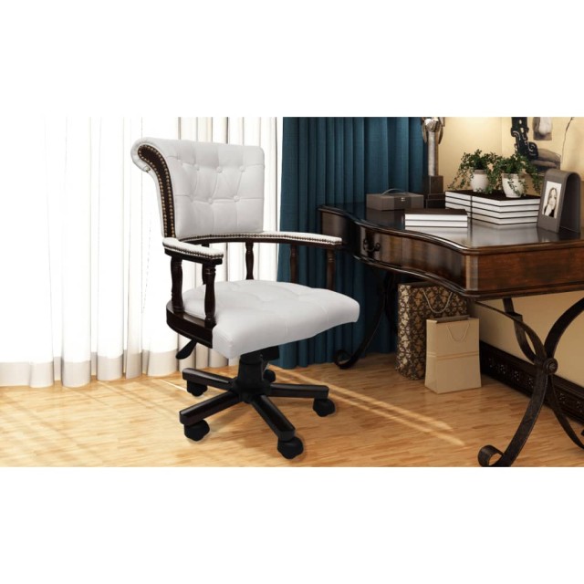 Chaise de bureau pivotante Blanc