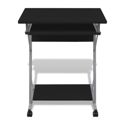 Bureau d'ordinateur compact avec plateau à clavier Noir 2