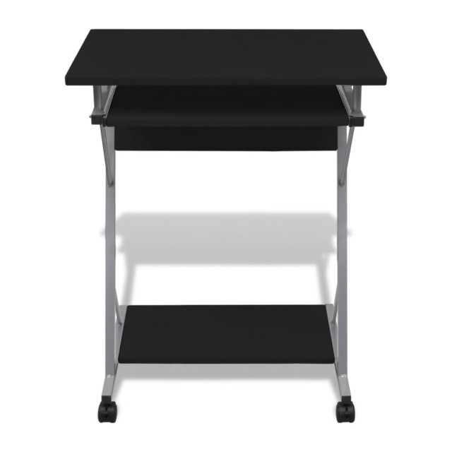 Bureau d'ordinateur compact avec plateau à clavier Noir