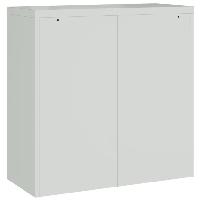 Armoire de bureau avec 2 portes Gris 90 cm Acier