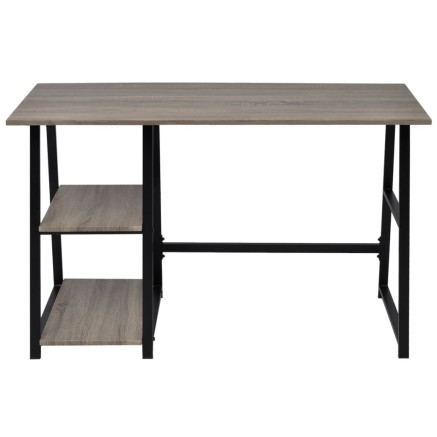 Bureau avec 2 étagères Gris et chêne 2