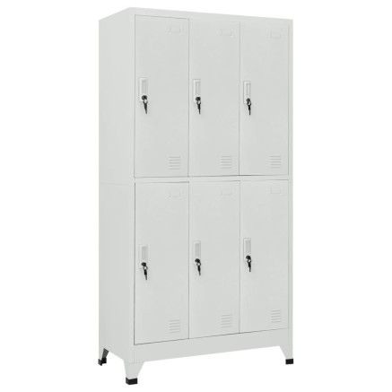 Armoire à casier avec 6 compartiments Acier 90x45x180 cm Gris