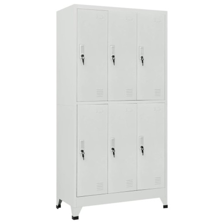 Armoire à casier avec 6 compartiments Acier 90x45x180 cm Gris