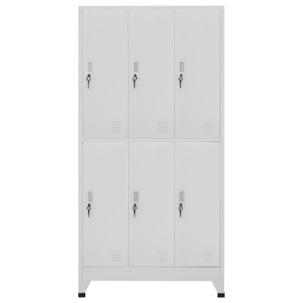 Armoire à casier avec 6 compartiments Acier 90x45x180 cm Gris 2