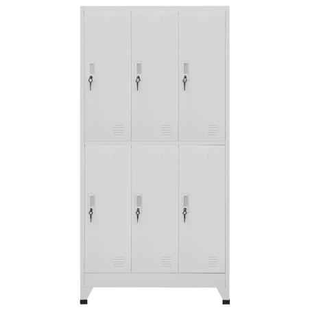 Armoire à casier avec 6 compartiments Acier 90x45x180 cm Gris