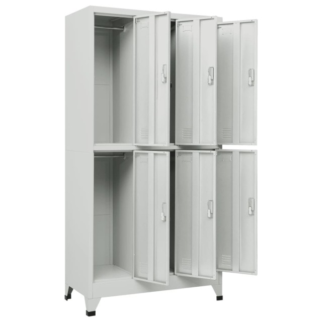 Armoire à casier avec 6 compartiments Acier 90x45x180 cm Gris