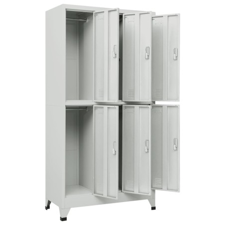 Armoire à casier avec 6 compartiments Acier 90x45x180 cm Gris