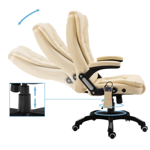 Chaise de bureau de massage Crème Similicuir
