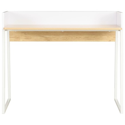 Bureau Blanc et chêne 90x60x88 cm 2