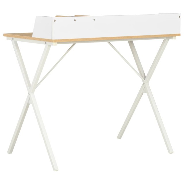 Bureau Blanc et naturel 80x50x84 cm