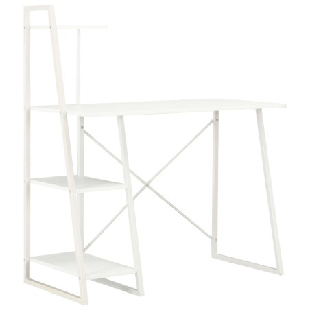 Bureau avec étagère Blanc 102x50x117 cm