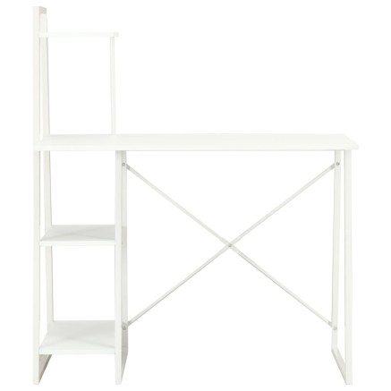 Bureau avec étagère Blanc 102x50x117 cm 2