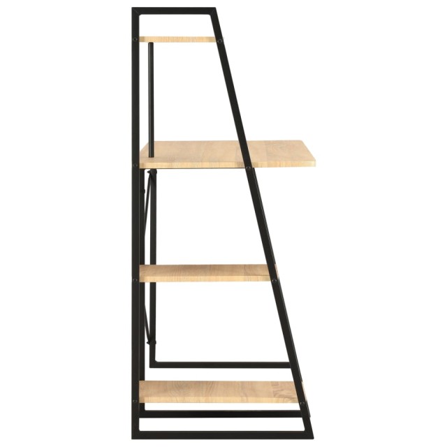 Bureau avec étagère Noir et chêne 102x50x117 cm