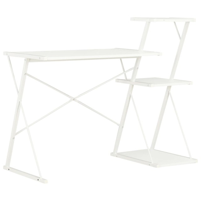 Bureau avec étagère Blanc 116x50x93 cm