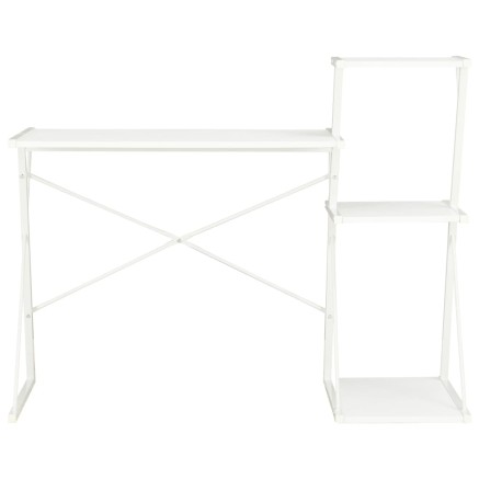 Bureau avec étagère Blanc 116x50x93 cm 2