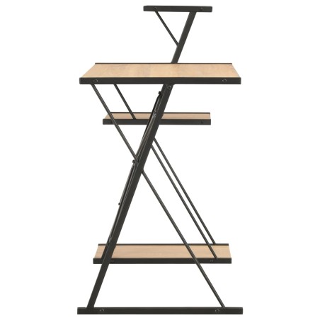 Bureau avec étagère Noir et chêne 116x50x93 cm