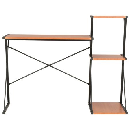 Bureau avec étagère Noir et marron 116x50x93 cm