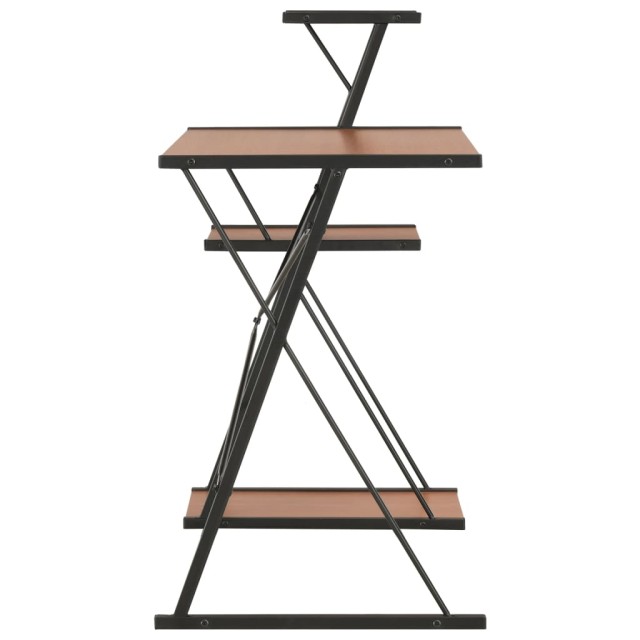 Bureau avec étagère Noir et marron 116x50x93 cm