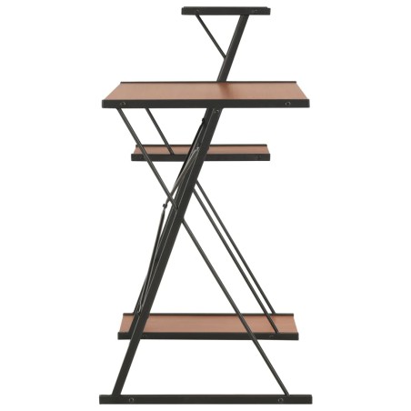 Bureau avec étagère Noir et marron 116x50x93 cm