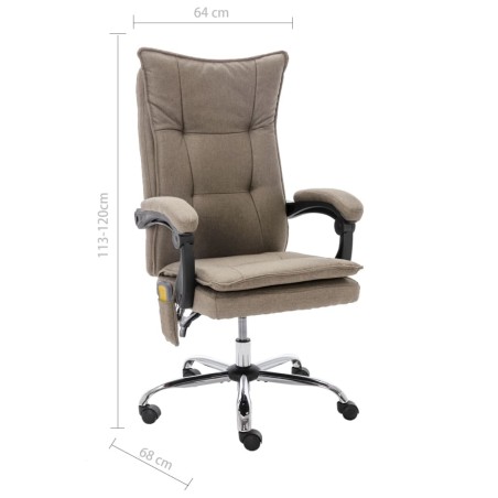 Chaise de bureau de massage Taupe Tissu