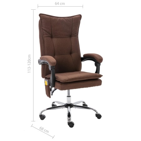 Chaise de bureau de massage Marron Tissu