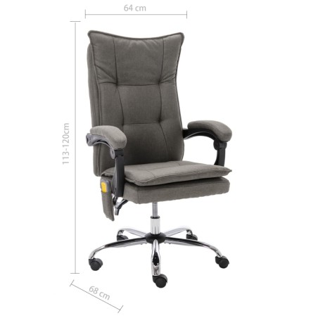Chaise de bureau de massage Gris Tissu