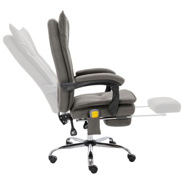 Chaise de bureau de massage Gris Tissu