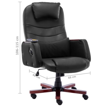 Chaise de bureau de massage Noir Similicuir