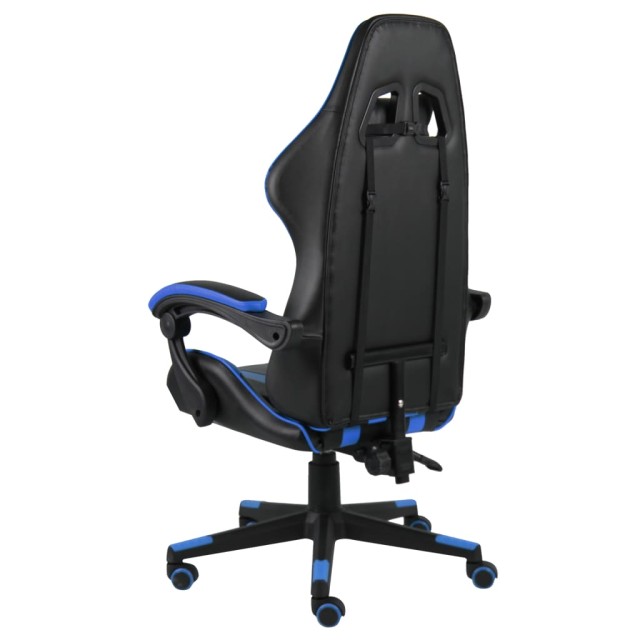 Fauteuil de jeux vidéo Noir et bleu Similicuir