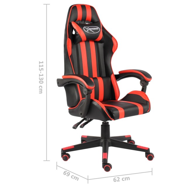 Fauteuil de jeux vidéo Noir et rouge Similicuir