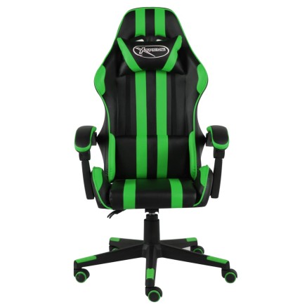 Fauteuil de jeux vidéo Noir et vert Similicuir 2