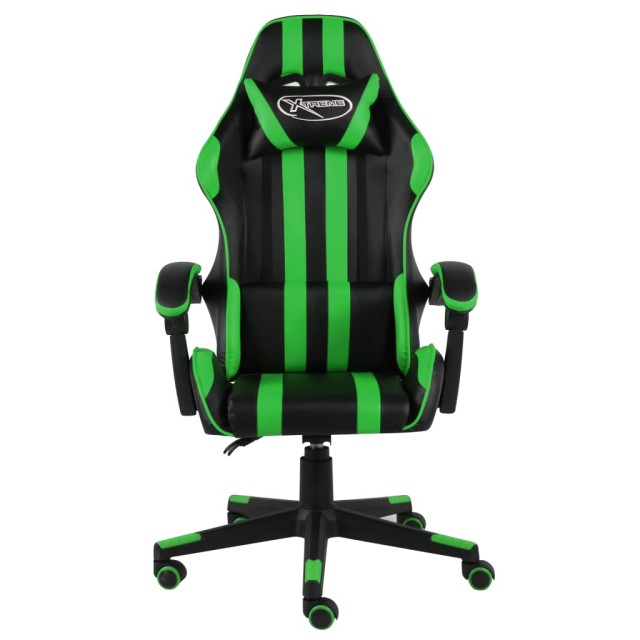 Fauteuil de jeux vidéo Noir et vert Similicuir