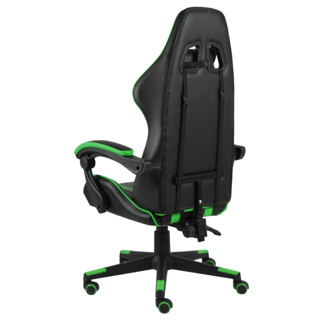Fauteuil de jeux vidéo Noir et vert Similicuir